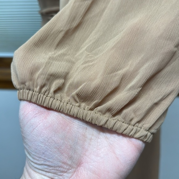Dokotoo NWT Tan Square Neck Tie Back 3/4 Sleeve Aline Mini Dress Size Small - Picture 8 of 14